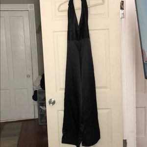 Black satin jumpsuit